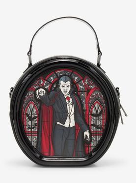 Loungefly Universal Monsters Dracula & Frankenstein Stained Glass Crossbody Bag, , hi-res